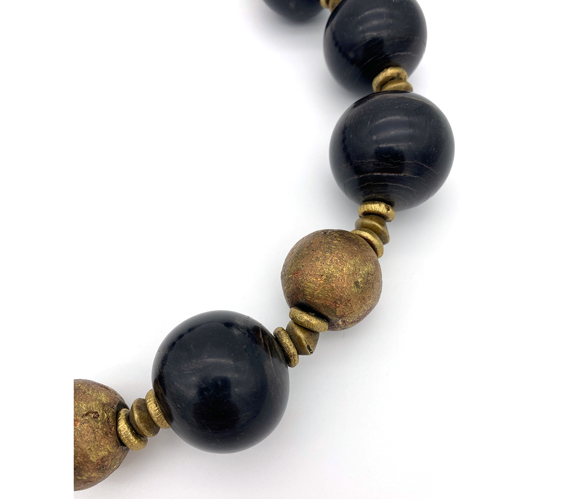 Danielle Carbone Necklace Black Horn and African Brass